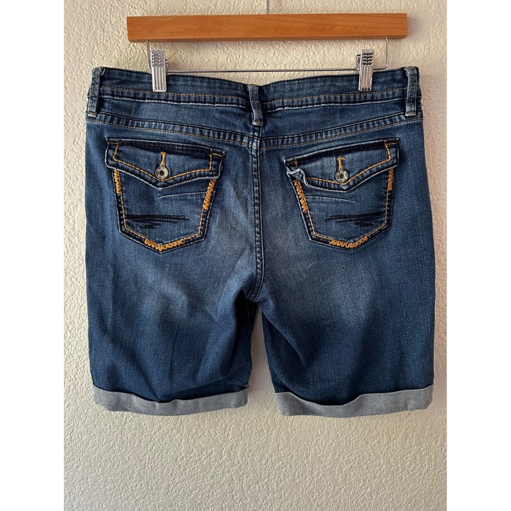 Ana A New Approach Womens Denim Bermuda Shorts Blue Cuffed Mid Rise Size 12 - Picture 2 of 2